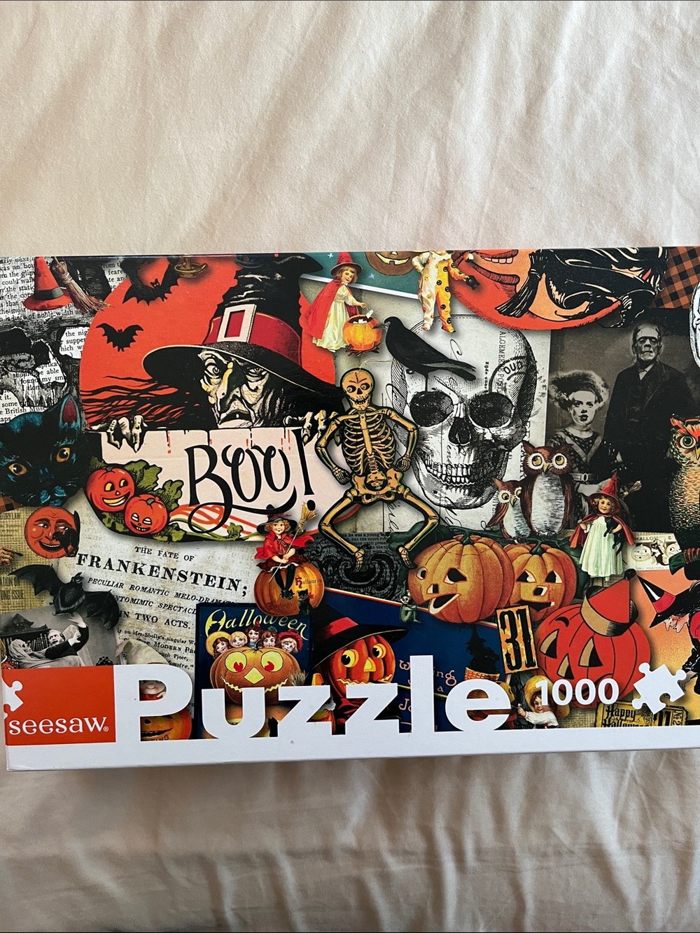 Halloween vintage collage pictures 1000 pieces puzzle SeaSaw brand 8x28